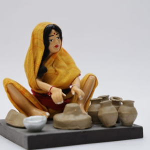 Handmade lady making pottery