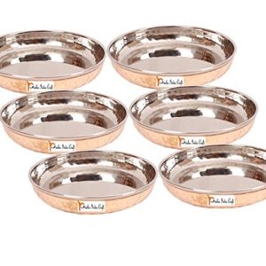 Steel Copper Halwa Plates | 150 ml | Set of 6