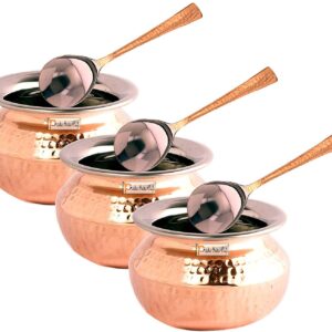 100 % Pure Copper Biryani Handi | Set of 3