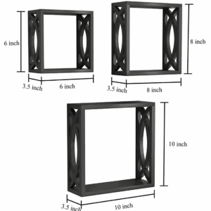 Santarms Wooden Wall Shelf Shelves for Living Room- Set of 3