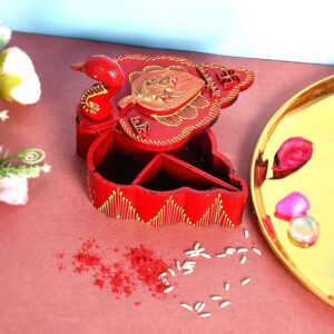 Sindoor Box with Tilak Stick | kumkum Dibbi | Duck Shaped |Pack of 1
