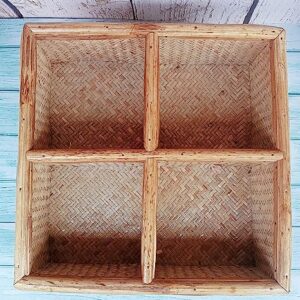 Cane Square Serving Trays for Serving Purpose | 12.5 x 12.5 x 4 Inch