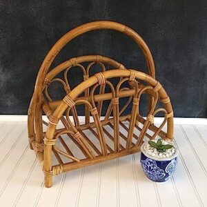 Stylish Rattan Cane Magazine Holder |Natural Finish | 43 x 22 x 42 cm
