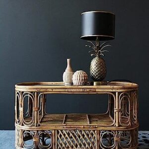 Bamboo Rattan Cane Coffee Table for Living Room (Glass not Included)