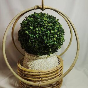 Ring Shaped Handcrafted Cane & Bamboo Hanging Planter