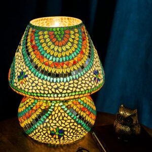 Mushroom-Shaped Glass Table Lamp